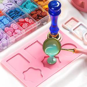 Tapis/Plaque en silicone réutilisable antiadhésif pour sceau <span class=keywords><strong>de</strong></span> <span class=keywords><strong>cire</strong></span>, accessoires <span class=keywords><strong>de</strong></span> sceau <span class=keywords><strong>de</strong></span> <span class=keywords><strong>cire</strong></span>, fournitures, 6 styles, moule en silicone, bricolage, artisanat, adhésif - Product Image 6