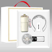 Ensemble cadeau d'articles promotionnels d'entreprise : Mug souvenir de luxe personnalisé en acier inoxydable, masseur de cou, ventilateur, articles essentiels de bureau