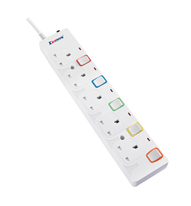 Enchufe de Extensión BS con 6 Tomas <span class=keywords><strong>IEC</strong></span> Hembra y 2 Puertos USB Tipo-C, Certificado por Gmark y SASO, Clasificación IP20, 13A - Product Image 4