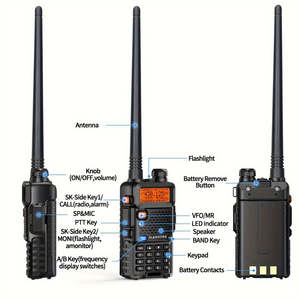 Radio bidirectionnelle Alervites One Step Frequency Match AT-5RX 3-5 km double bande UHF/VHF Baofeng UV-5R mise à jour 5RX Talkie-walkie portable - Product Image 3