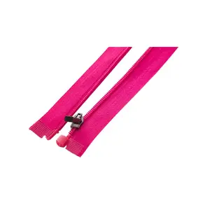 No.3 nylon end open 25cm colored tape spring pull rubber zipper slider