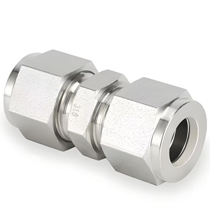<strong>Straight</strong> Tube Connector 1/8&quot; 304 316 316L Tube <strong>Fittings</strong> Stainless Steel NPT <strong>Compression</strong> Tube <strong>Fitting</strong> Double Ferrule Union - Product Image 2