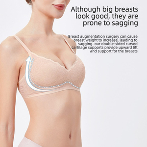 <span class=keywords><strong>Soutien</strong></span>-<span class=keywords><strong>gorge</strong></span> sans fil en dentelle sans couture pour femme, avec maintien latéral doux, anti-affaissement et effet push-up, confort optimal - Product Image 3