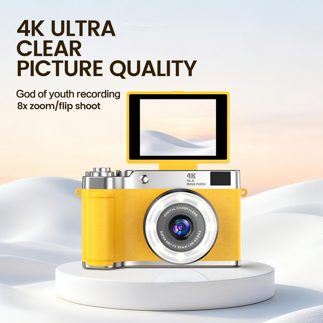 2026 NEW 2.4inch HD Screen 180 Flip Cover 48MP CMOS Students Kids Christmas Gift Beginner Vlogging 1080p Kids Retro Camera