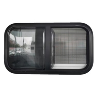Fenêtre coulissante horizontale noire en acrylique double de qualité supérieure pour camping-car et motorhome