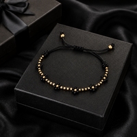 Gelang Manik-manik dengan Motif Bunga Hitam Kaca Berlapis Emas dan Mutiara Imitasi Perhiasan Hadiah Wanita Trendi