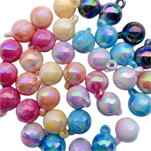 Alpine Cream Colored 16mm Round <b>Beads</b> With Hanging Hole Plated <b>Plastic</b> Resin For DIY Handmade Car Pendant Ornament Beading - Product Image 5