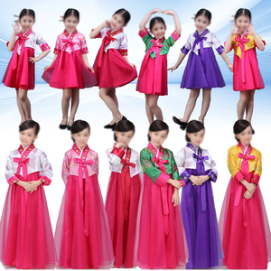 Costumes de scène de danse traditionnelle coréenne pour enfants, robes Hanbok pour filles, vêtements de performance pour enfants, tenues ethniques de fête - Product Image 2
