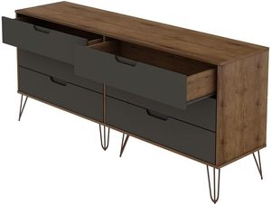 Cómoda cómoda Rockefeller Mid Century 6 <span class=keywords><strong>cajones</strong></span> doble baja cómoda con patas de metal cómoda - Product Image 3