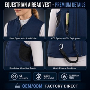 Chaleco Airbag Ecuestre de Alto Rendimiento con Protección Anticaídas y Sistema de Inflado Estable para Carreras de Caballos de Competición - Product Image 2