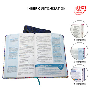 Custom Multilingual Bible 4 Language English Spanish French German New Arrival <strong>Embroidery</strong> Fabric Hardcover Bible <strong>Book</strong> - Product Image 4