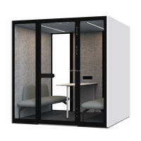 Cabine de réunion insonorisée Comine moderne pour six personnes avec verre trempé de 6 mm pour hôtels, écoles, entrepôts et villas – Idéale pour les réunions d'équipe