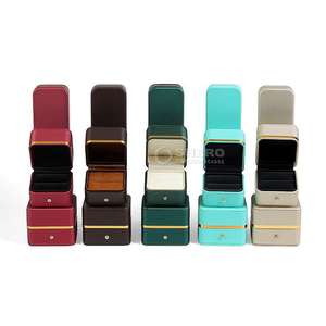 Cajas de Piel Sintética PU Personalizadas al por Mayor, Juego de Cajas Premium para Collares, Pulseras, Anillos, Pendientes, Caja para Joyas con Borde Dorado - Product Image 6