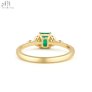 New Products Wholesale Manufacturer Export Natural Emerald Ring Fine Jewelry 18K Solid Yellow Gold Real Natural Diamonds Ring - Product Image 3