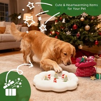 Tapis de Mangeoire Lente en Silicone de Qualité Alimentaire avec Tapis de Léchage Anti-Étouffement, Gamelle de Noël pour Chiens et Chats