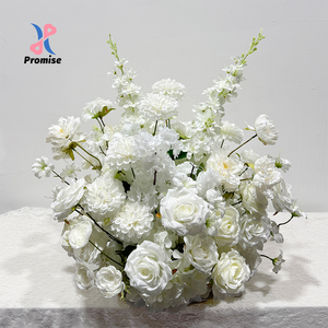 Lush Silk Handmade <b>White</b> <b>Rose</b> Carnation <b>Artificial</b> Flower Banquet Ornament - Product Image 1
