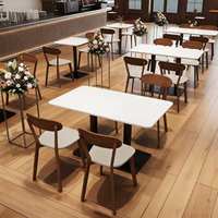 Ensemble de banquettes de restaurant avec table et 2 chaises, sièges en bois, mobilier de salle à manger commercial, gain de place pour café, hôtel, vente en gros