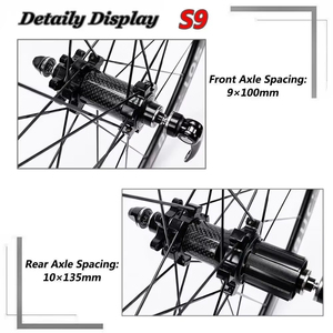 Set di Ruote BUCKLOS in Carbonio per Bici da <span class=keywords><strong>Corsa</strong></span> 700c <span class=keywords><strong>Copertoncino</strong></span> Freno a Disco Anteriore e Posteriore per Pacco Pignoni a 8/9/10/11v - Product Image 4