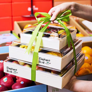 Boîte d'emballage en bois transparente, biodégradable, de qualité alimentaire, jetable, pour gâteaux, sushis, desserts, pâtisseries, cupcakes, beignets, brownies - Product Image 3