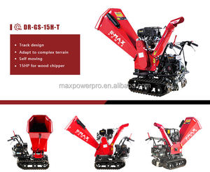 15HP cingolato tipo di legno cippatrice trituratore cingolato <span class=keywords><strong>a</strong></span> benzina Mobile agricoltura tricher cippatrice 5 pollici Commerical legno frantoio - Product Image 4