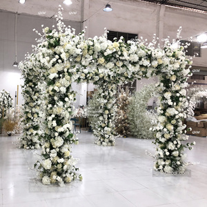 GNW 2024 archi matrimoni possono essere travolgenti arco artificiale in seta rosa fiore decorato ad arco quadrato per fase di decorazione di nozze - Product Image 2