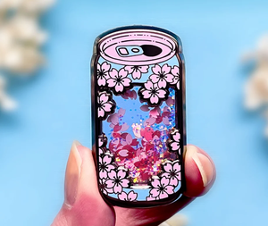 Épinglette personnalisée de haute qualité à effet sable mouvant, motif <span class=keywords><strong>Sakura</strong></span> Soda, fleur de cerisier en mouvement, paillettes, émail - Product Image 2