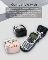 Cintas de Etiquetas de Cinta de Raso para la Impresora de Etiquetas Phomemo P12, P12-Pro, Compatible con la Impresora de Etiquetas Dymo LetraTag, Negro sobre Rosa