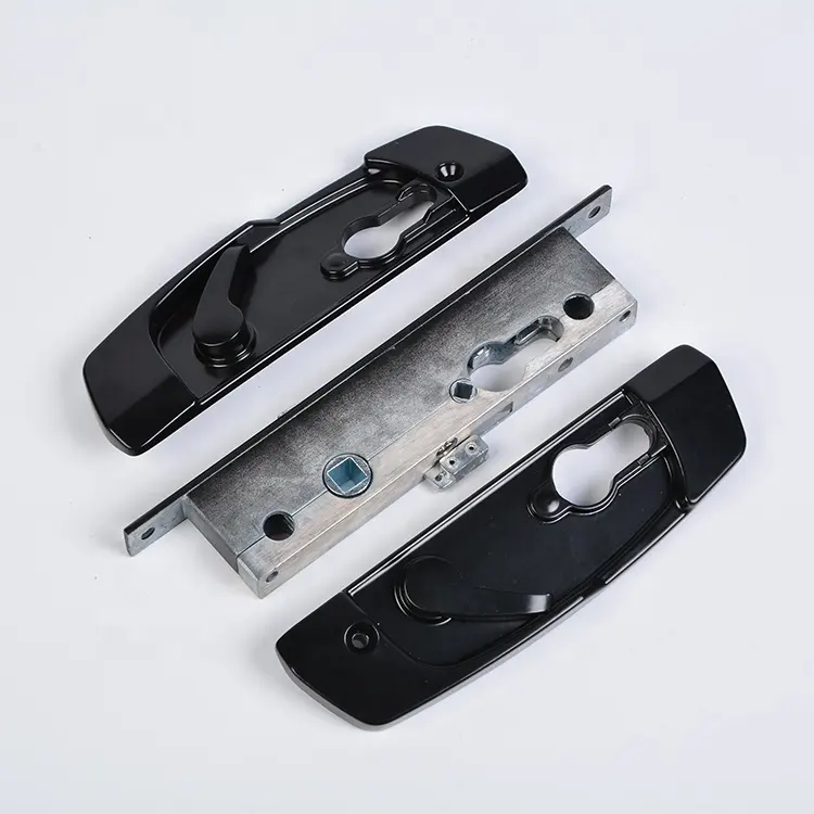 ブラックドアロックオーストラリアスタイルスライディングセキュリティスクリーンドアロックオプションの5ピンシリンダー亜鉛とアルミニウム