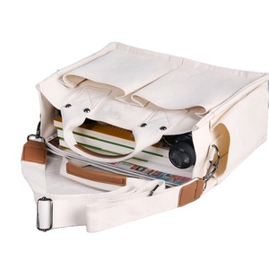Sacs fourre-tout en toile réutilisables personnalisés avec fermeture éclair 34x14x25cm, couleur unie, logo personnalisé, avec poignées - Product Image 1