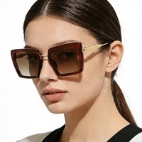 Lunettes de soleil tendance 2025, monture en métal élégante, UV400, lunettes de soleil surdimensionnées de luxe, boutique pour femmes, Lentes De Sol