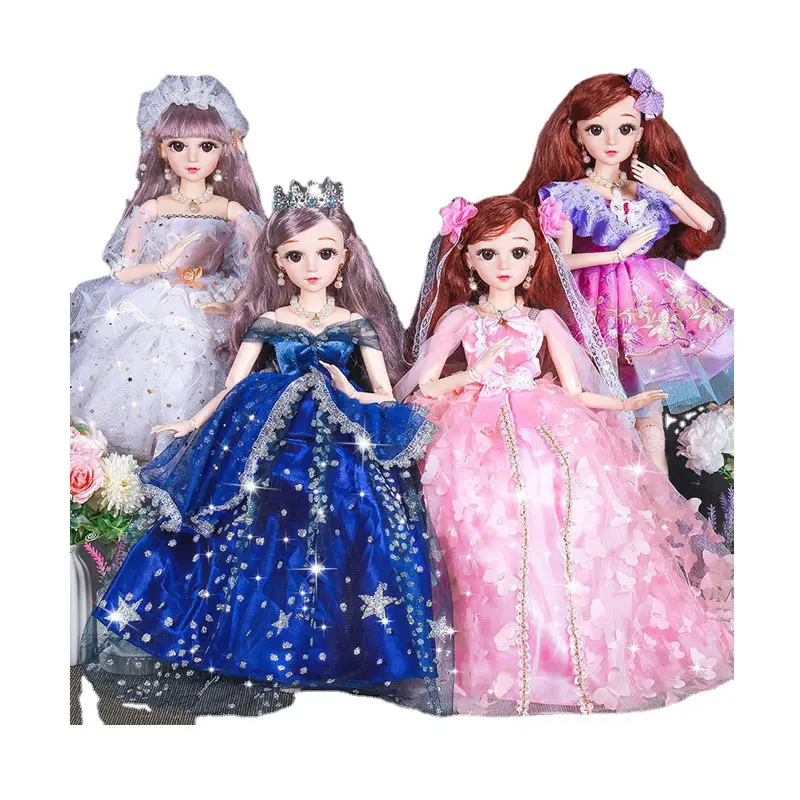 Hot sale Cheap High Quality Kids Toy Doll Set 60cm joint doll role play fashion Princess simulation doll with clothes wig shoes