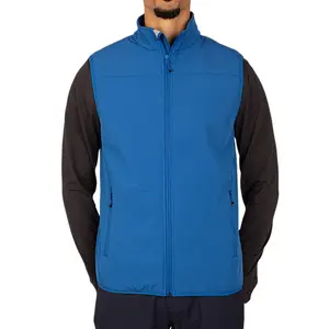 Men Softshell Vest Logo Custom 3 Layer Soft Shell Vest Spandex Soft Shell Vest