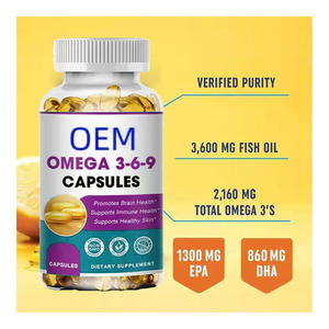 Compléments alimentaires en gélules molles pour la santé du cerveau et des yeux, marque privée OEM, santé cardiaque, huile de poisson oméga <span class=keywords><strong>3</strong></span>, DHA EPA personnalisé pour adultes - Product Image 2