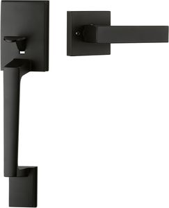 Juego de Manijas para <span class=keywords><strong>Puerta</strong></span> Principal de Villa en Negro Mate, Diseño Moderno, Palanca Reversible, Control Táctil Ambidiestro, Fácil de Usar en Hoteles y Apartamentos - Product Image 1