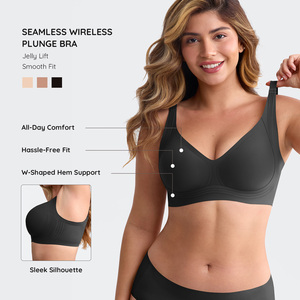 Waistdear Sujetador Transpirable para Mujer, Sin Costuras, con Soporte <span class=keywords><strong>Profundo</strong></span>, Paneles Laterales Anchos, Copas Semifijas, Tallas Grandes, Sin Aros - Product Image 4