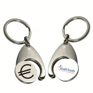 Llaveros promocionales personalizados de aleación de zinc con moneda para carrito/carro, artículos de marca económicos con MOQ bajo, de moda, con grabado impreso - Product Image 5