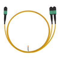 Kabel Serat Optik MTP-8 (Female APC) ke 2x MTP-4 (Female APC) OS2 Single Mode Elite Breakout 8 Serat Plenum (OFNP) Kuning