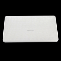 Vente en gros de vaisselle en céramique écologique de luxe, vaisselle populaire rectangulaire japonaise texturée à carreaux pour mariages et fêtes