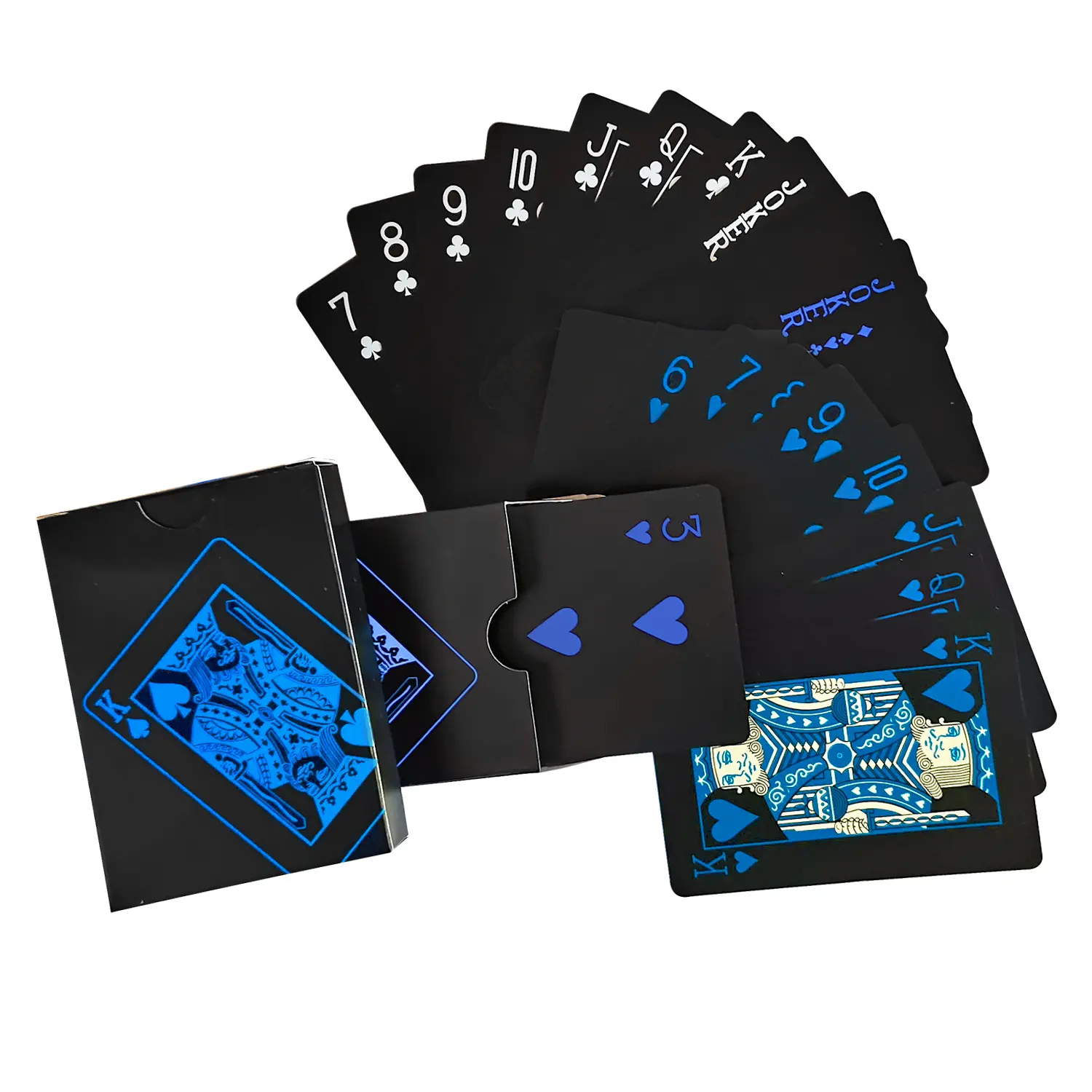 Commercio all'ingrosso della fabbrica stampa impermeabile di plastica gioco di carte da tavolo nero gioco Poker carta da gioco