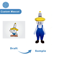 Kostum Maskot Bentuk Busi OEM ODM Custom untuk Dewasa, Kostum Maskot Berjalan dari Bahan Plush untuk Interaksi Pemasaran Merek