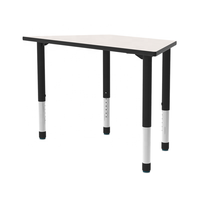 Meubles de salle de classe table trapézoïdale réglable en hauteur table d'activités en bois