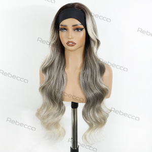 <span class=keywords><strong>OCEAM</strong></span>-Peluca con diadema de pelo sintético de color ombre, fibra resistente al calor, sin encaje, pelo judío, sin pegamento, peluca con diadema sintética - Product Image 6