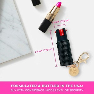 Professional Grade Diamond Spray Keychain Self Defense Women Pink Cry Carry Case Mace Rhinestone <b>Kit</b> Black Guard Dog Spray - Product Image 5