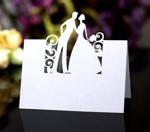 Porte-cartes en papier creux pour la marié<span class=keywords><strong>e</strong></span> et le marié, porte-<span class=keywords><strong>carte</strong></span> de nom de Place pour mariage, fête de mariage, de douche, siège <span class=keywords><strong>e</strong></span> Place, <span class=keywords><strong>carte</strong></span> de Table pour décoration de fête - Product Image 4