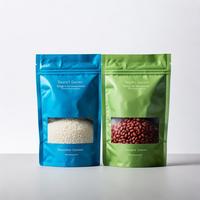 Bolsa con cierre zip de PE laminado reciclado posconsumo con barrera de aroma y fuelle cuádruple, impresa a medida para alimentos