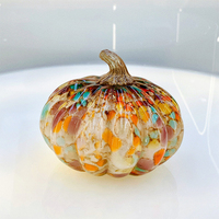 Personalisierte Halloween-Kürbisförmige Art-Deco Handgeblasene Glas-Kristall-Laterne Ornament für Thanksgiving Herbst-Ernte Heimdekoration