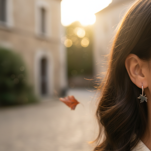 925 Sterling Silver <b>Fine</b> Dangle Bell Leaf <b>Earrings</b> Elegant and Stylish Jewelry Made in TR - Product Image 3