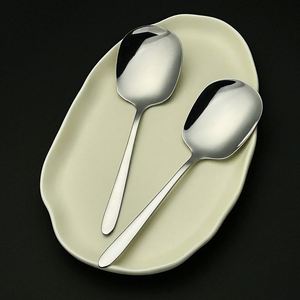 Cuillère en métal personnalisée avec logo pour hôtel et restaurant, cuillère utilitaire en acier inoxydable, grande cuillère de service pour buffet, vente en gros - Product Image 2