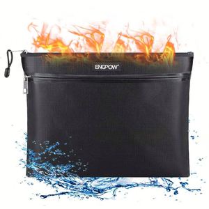 CUSTOM Hot Selling Fireproof Waterproof Document Bag with Two <b>Pockets</b> and Zippers for Store Money Coin File <b>Folders</b> - Product Image 1