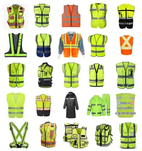 HCSPquality Lowest Price Customize Factory Direct Supply Free Logo Print Reflective Safety Vest Clothing Work Vest With Logo